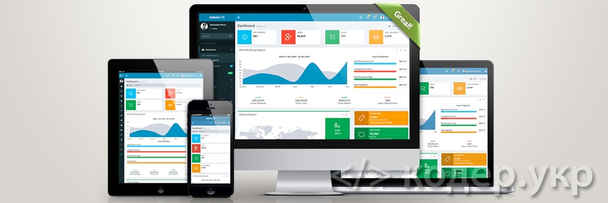 Адаптивный HTML шаблон для CMS (adminLTE v2.3.2)